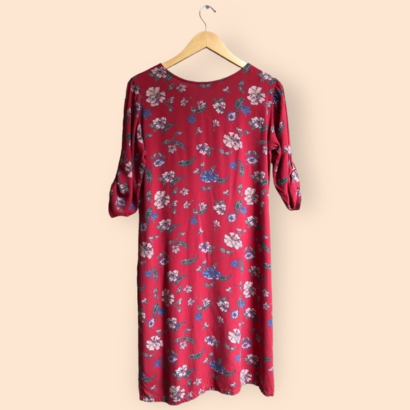 Avaasa Floral Kurta Tunic Top Roll Sleeves Long Length Shirt Slit Sides Women M - Picture 11 of 13